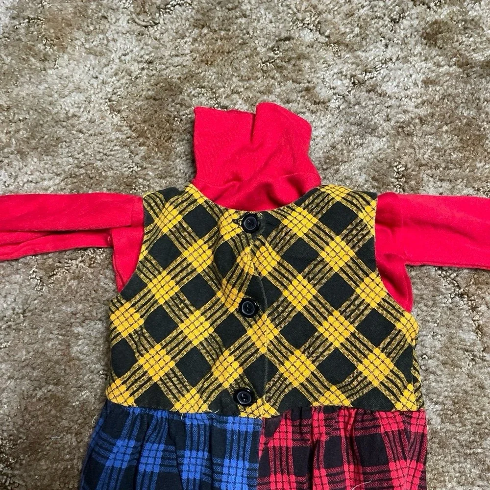 Vintage Hearts Design Kids Colorful Plaid One Piece Outfit‎ Size 6 Months